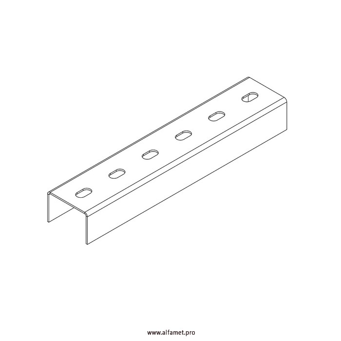 Профиль монтажный U-образный 60х40х3000 (2,5 мм)